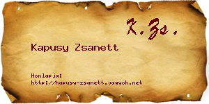 Kapusy Zsanett névjegykártya